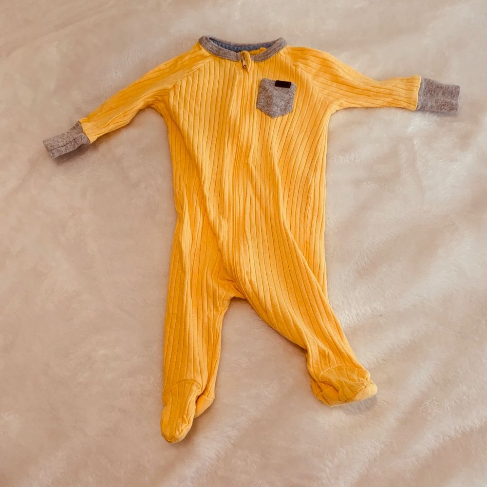 7 For All Mankind 100% Cotton Yellow One Piece Sleeper Size 0-3 Months